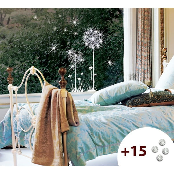 Set samolepky a 15 Swarovski krištáľov Ambiance Dandelion Flowers-image-2