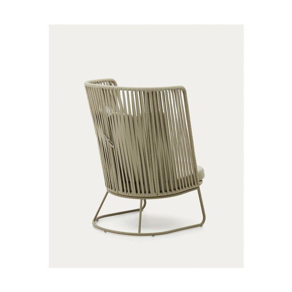 Zelené kovové záhradné kreslo Saconca – Kave Home-image-1