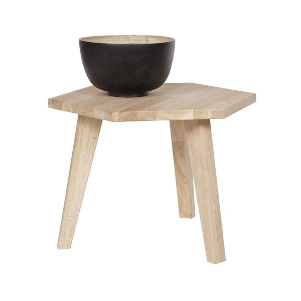 Odkladací stolík z dubového dreva WOOOD Hex-image-1