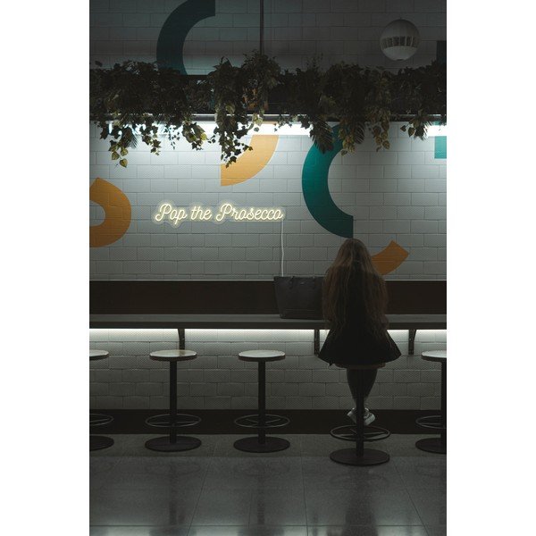 Biela nástenná svietiaca dekorácia Candy Shock Prosecco, 80 x 15 cm-image-1