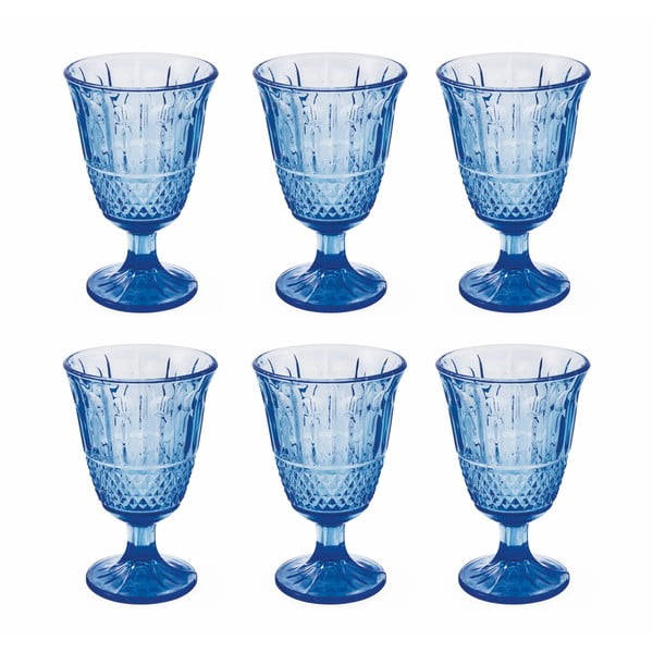 Sada 6 modrých pohárov Villa d'Este Elegance
