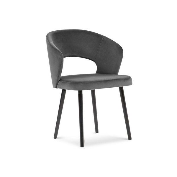 Tmavosivé čalúnené jedálenské kreslo s podrúčkami Elpis – Windsor & Co Sofas