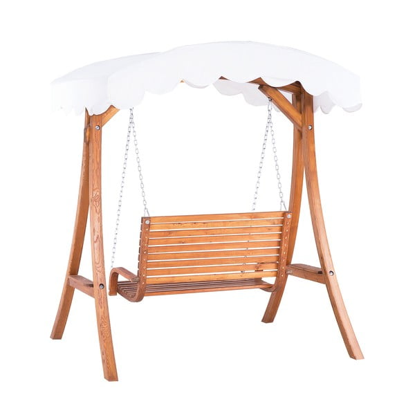 Záhradná drevená hojdačka s prístreškom Monobeli swing-image-2