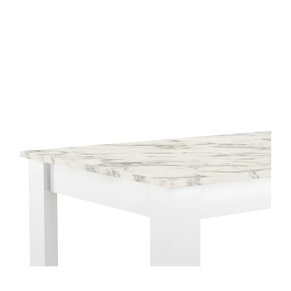 Biely jedálenský stôl s doskou v dekore mramoru 110x70 cm Nice - TemaHome -image-4