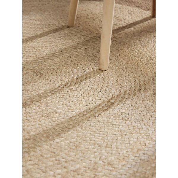 Obojstranný/ručne tkaný jutový okrúhly koberec sivobéžový ø 120 cm Jutta Greige – Hanse Home-image-4