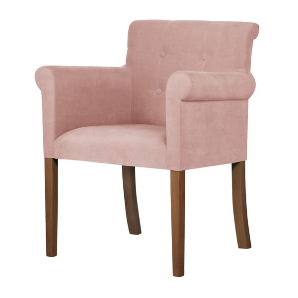 Ružová stolička s tmavohnedými nohami Ted Lapidus Maison Flacon