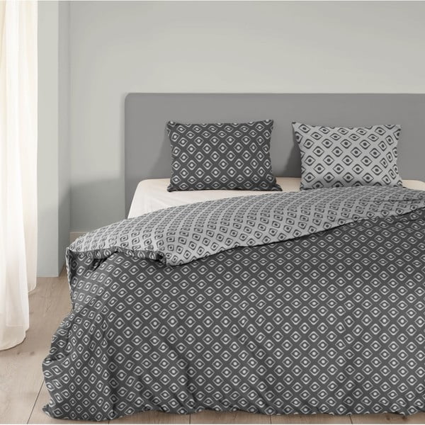 Sivé bavlnené obliečky Mundotextil Pattern, 140 x 200 cm-image-1