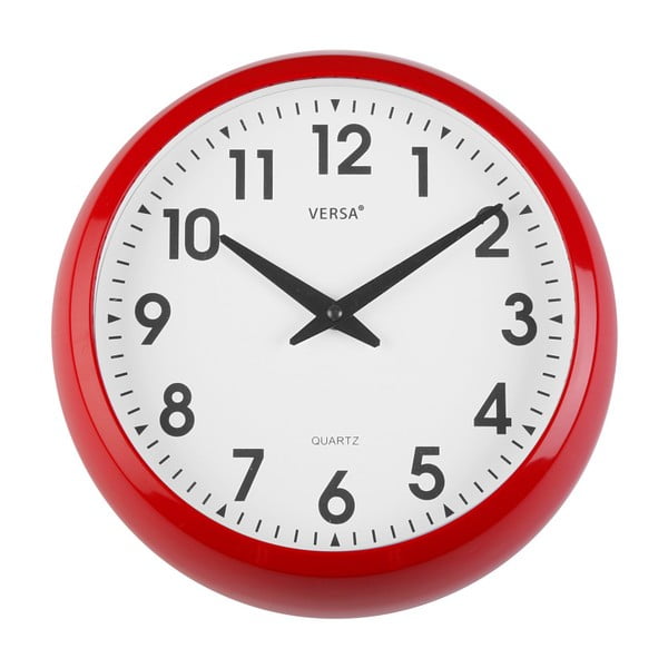 Nástenné červené kuchynské hodiny Versa, ⌀ 30 cm