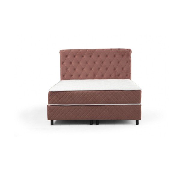 Ružová boxspring posteľ s úložným priestorom 140x200 cm Sonata – Kalune Design-image-2