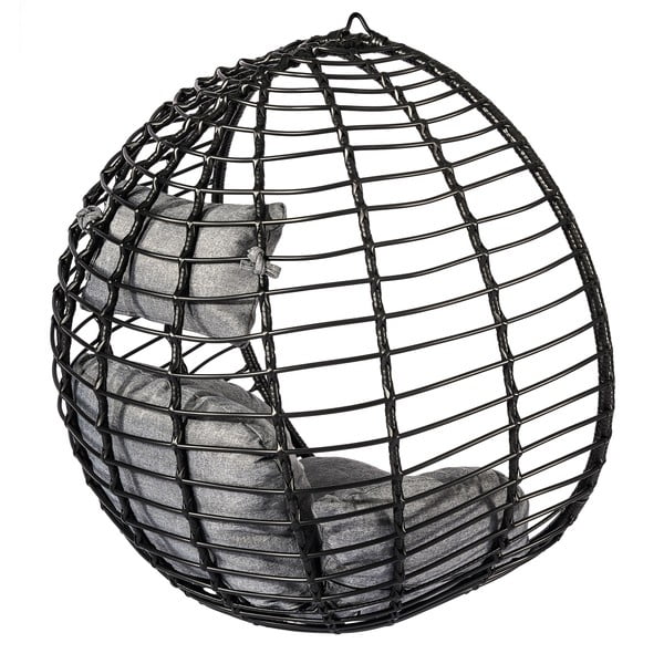 Čierne závesné kreslo z umelého ratanu Bonami Selection Mila-image-2