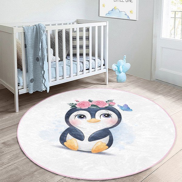 Biely detský koberec ø 100 cm Comfort – Mila Home-image-1