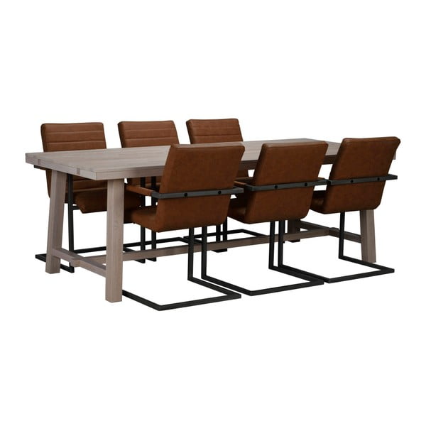 Matne lakovaný dubový jedálenský stôl Rowico Brooklyn, 220 x 95 cm-image-4