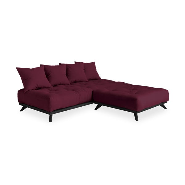 Pohovka s tmavočerveným poťahom Karup Design Senza Black/Bordeaux-image-3