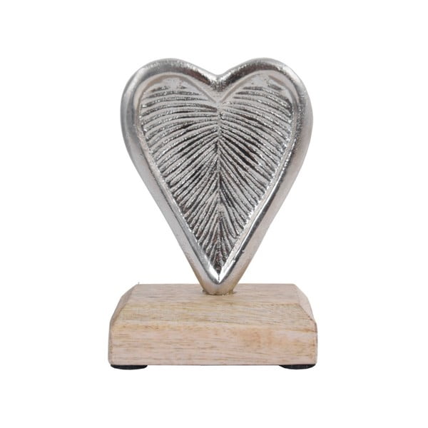 Vianočná dekorácia v tvare srdca s dreveným podstavcom Ego Dekor, výška 12 cm