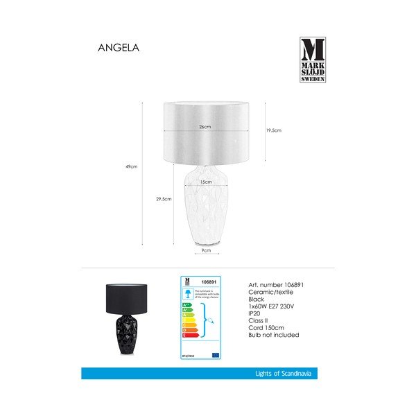 Čierna stolová lampa Markslöjd Ben-image-2