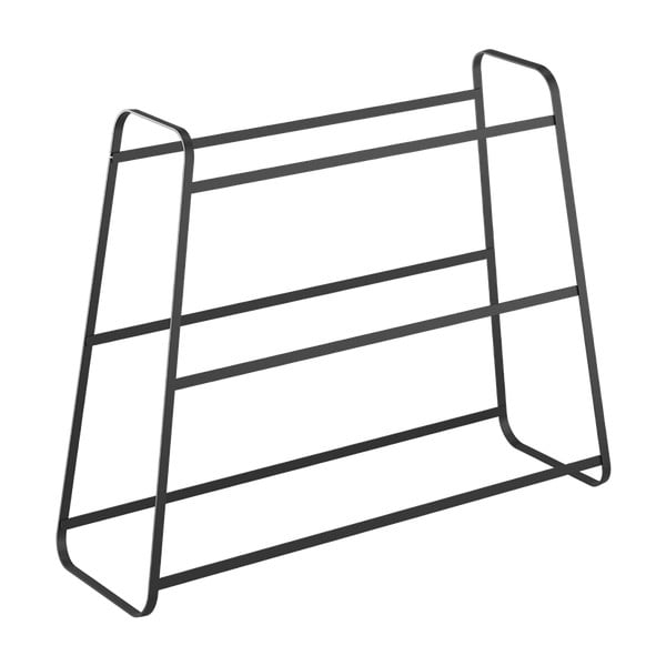 Čierna trojposchodová polica na topánky Metaltex Derby