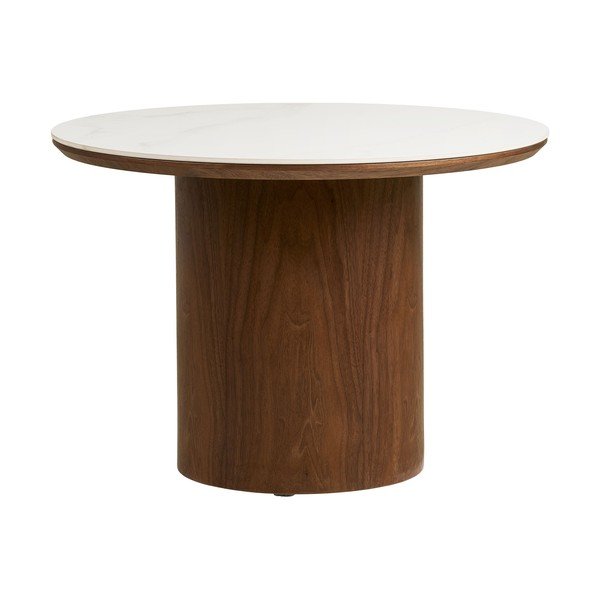 Okrúhly konferenčný stolík s keramickou doskou v tmavoprírodnej farbe ø 60 cm Noli – House Nordic