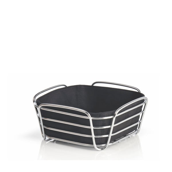 Košík na pečivo s čiernou bavlnenou vložkou Blomus Delara, šírka 20 cm