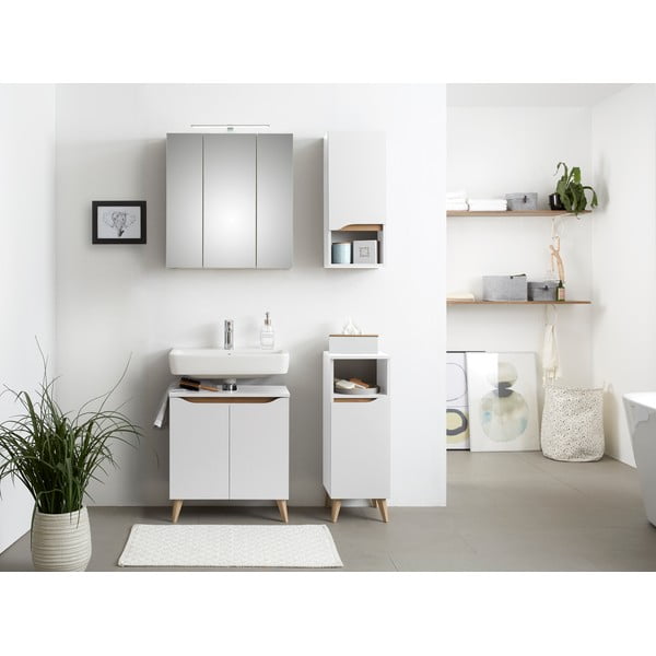 Biela nízka závesná skrinka bez umývadla 60x53 cm Set 857 – Pelipal-image-4