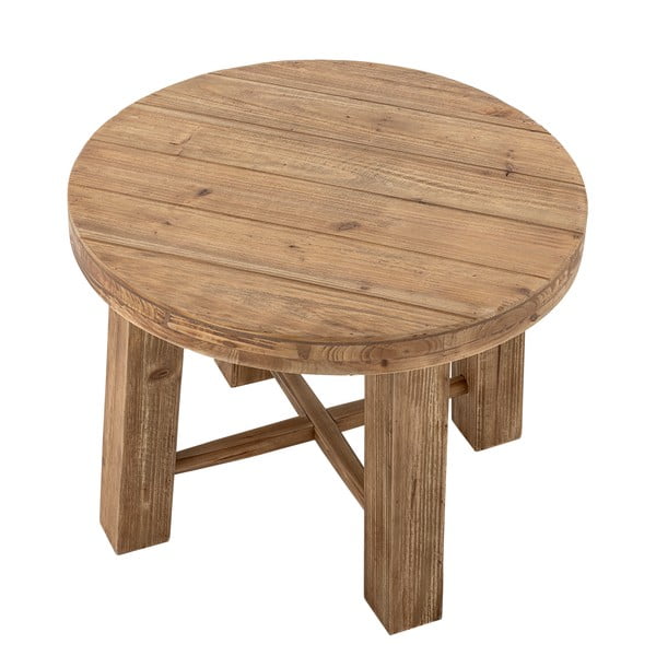 Okrúhly konferenčný stolík v dekore exotického dreva v tmavoprírodnej farbe ø 60 cm Emmett – Bloomingville-image-2