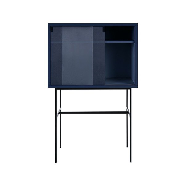 Tmavomodrá vitrína s posuvnými dverami 70x109x40 cm Lekko – noo.ma-image-2