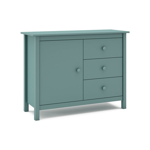 Nízka detská komoda z borovicového dreva v petrolejovej farbe 90x80 cm Max – Marckeric-image-3