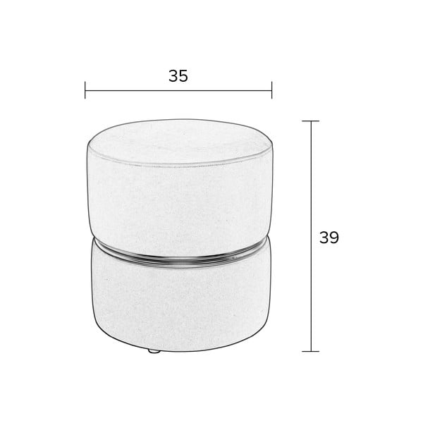 Červený/ružový zamatový taburet Bubbly – White Label-image-4