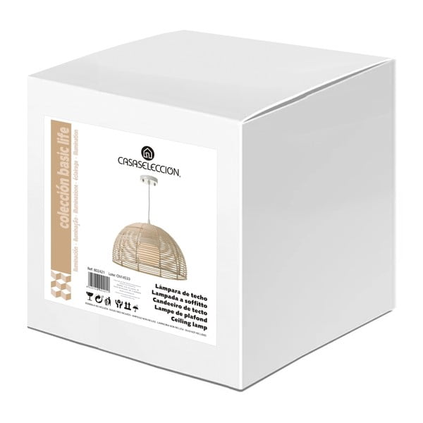 Ratanové stropné svietidlo v prírodnej farbe s ratanovým tienidlom ø 38 cm Natural Way – Casa Selección-image-3