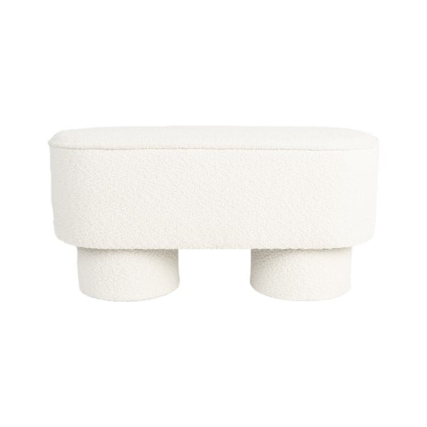 Biela lavica z textílie buklé Marcos – White Label