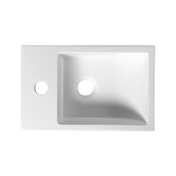 Biele malé umývadlo z liateho mramoru Sapho Alabama, ľavá strana-image-2