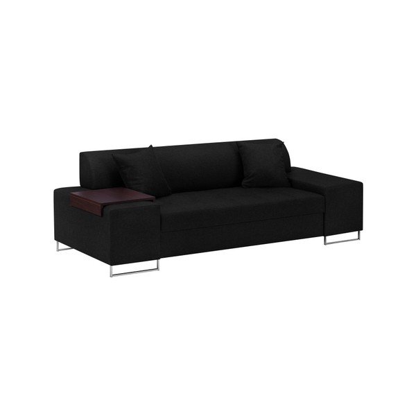 Čierna pohovka s nohami v striebornej farbe Cosmopolitan Design Orlando, 220 cm-image-2