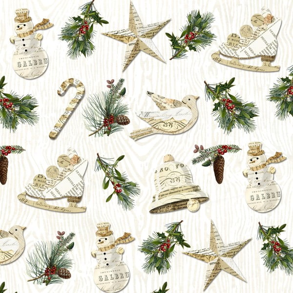 Balenie 10 papierových obrúskov s vianočným motívom PPD Winter Lodge