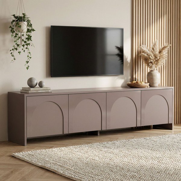 Taupe TV stolík 180x45x32 cm Aurelia – Kalune Design-image-1