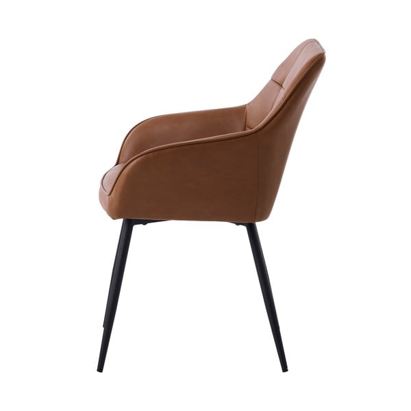 Hnedé čalúnené jedálenské kreslá v súprave s podrúčkami 2 ks Nolan Square – Unique Furniture-image-4