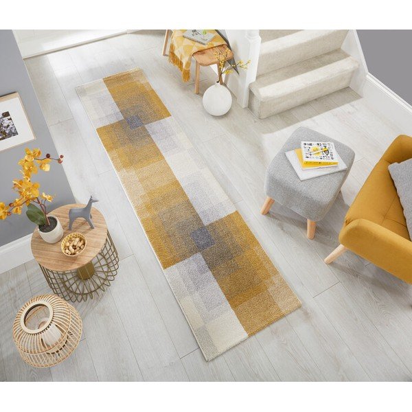 Sivo-žltý koberec Flair Rugs Plaza, 60 x 230 cm-image-1