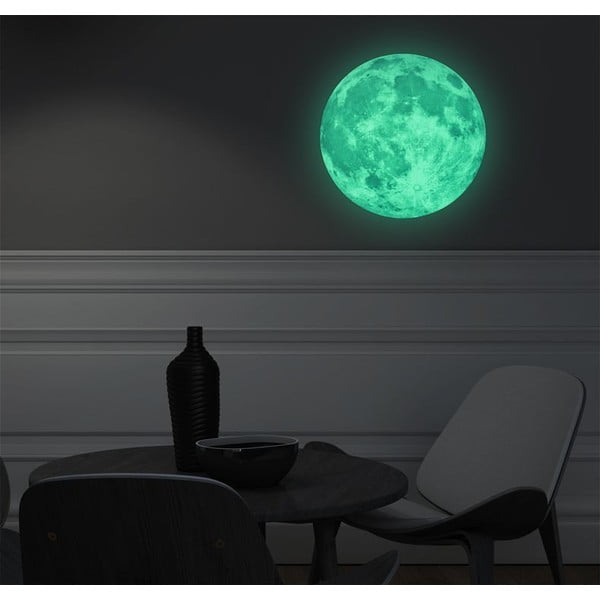 Nástenná svietiaca detská samolepka Ambiance Real Moon, ⌀ 30 cm-image-3