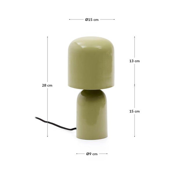 Čierna stolová lampa s kovovým tienidlom (výška 28 cm) Monze – Kave Home-image-4