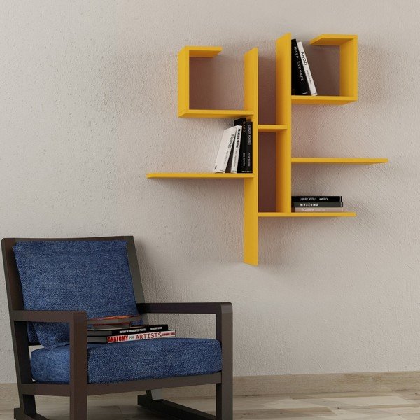 Žltý nástenný policový diel Homitis Research-image-1