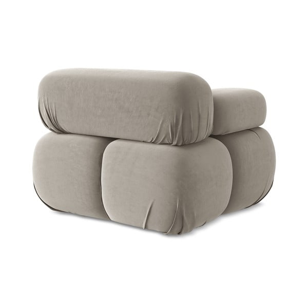 Béžový zamatový modul pohovky (ľavý roh) Lokua – Makamii-image-4