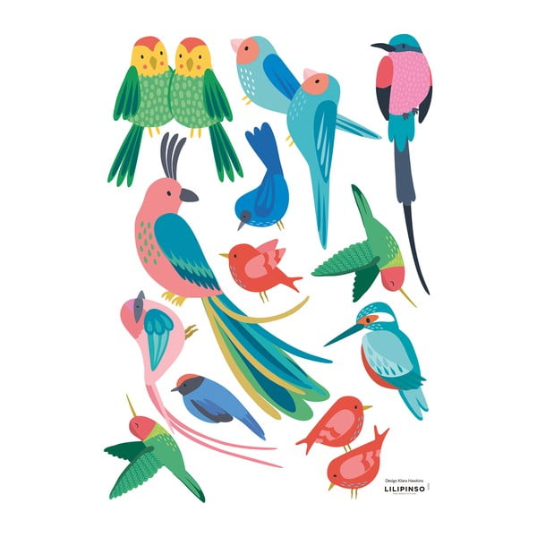 Hárok samolepiek 30x42 cm Rio Tropical Birds – Lilipinso
