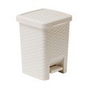 Krémovobiely kúpeľňový pedálový kôš Addis Rattan Pedal Bin Calico, 6 l