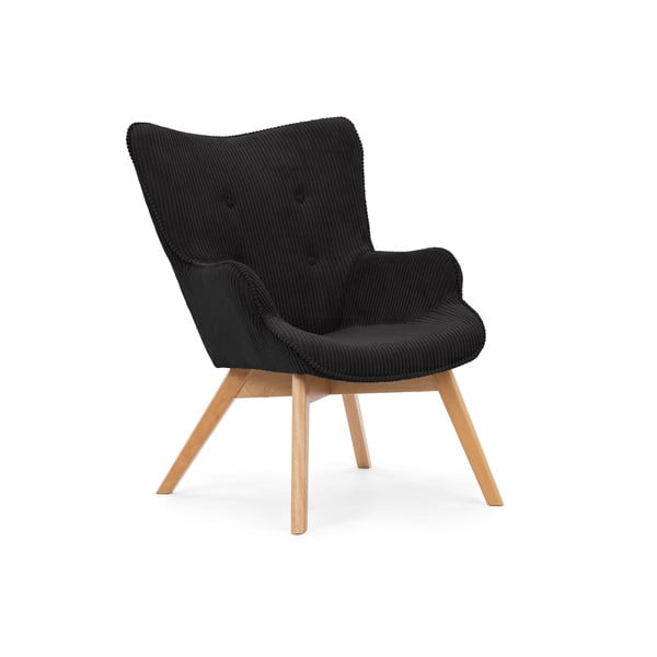 Čierne menčestrové kreslo Niko – Ropez