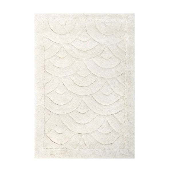 Krémovobiela bavlnená kúpeľňová predložka Jake, 50 × 80 cm