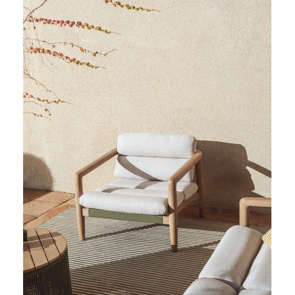 Béžové polstrované záhradné kreslo Menfi – Kave Home-image-2