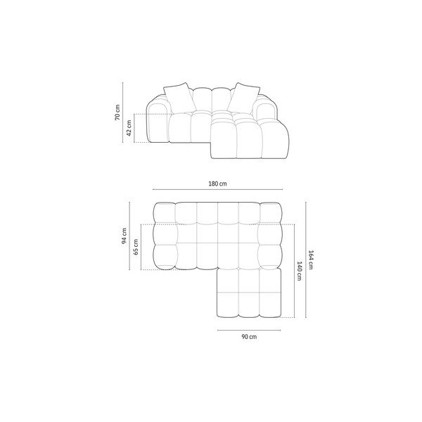 Terakotová ženilková rohová pohovka (pravý roh/s leňoškou) Treno – Cosmopolitan Design-image-4