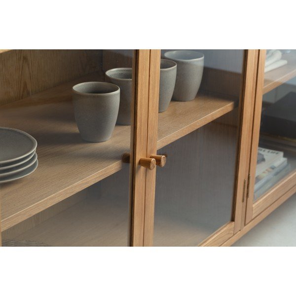 Vitrína v dekore duba v prírodnej farbe 180x80x40 cm Ceci – MOME-image-2