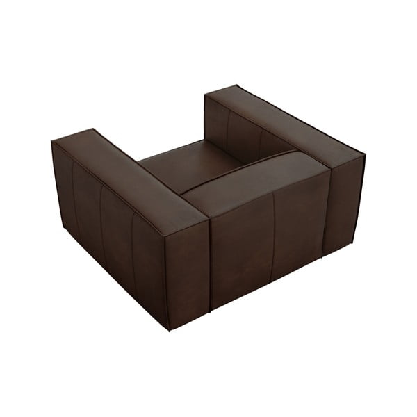 Tmavohnedé kožené kreslo Madame - Windsor & Co Sofas-image-4
