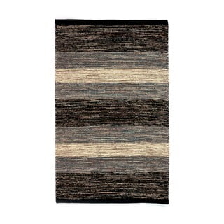 Čierno-sivý bavlnený koberec Webtappeti Happy, 55 x 180 cm