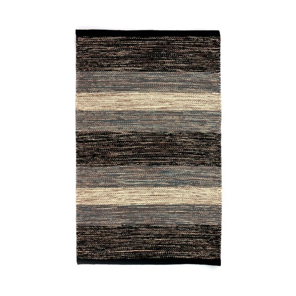 Čierno-sivý bavlnený koberec Webtappeti Happy, 55 x 110 cm