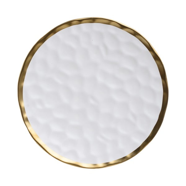 Biely porcelánový tanier InArt Goldie, ⌀ 30,5 cm